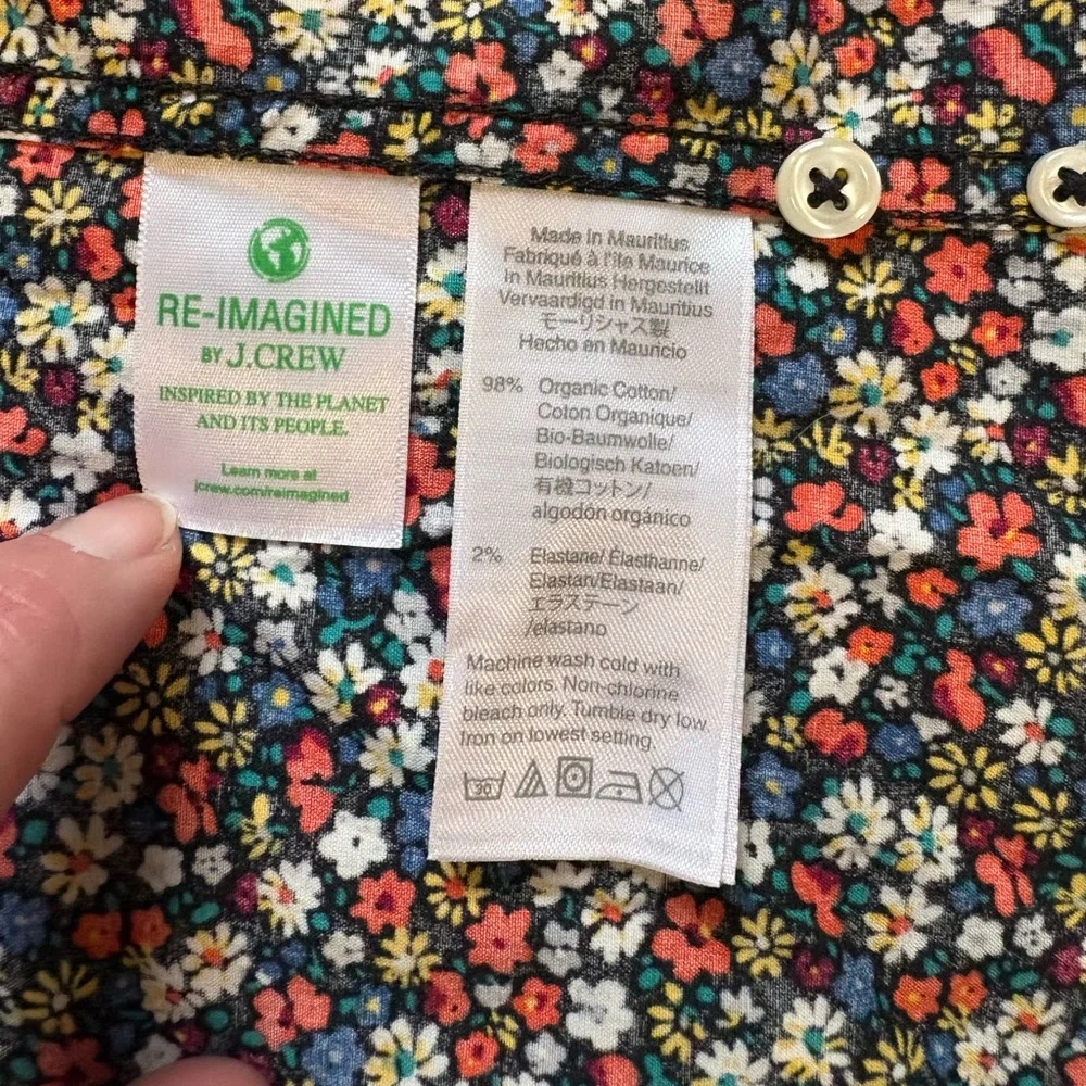J. Crew Men's Slim Secret Wash Stretch Organic Cotton Floral Shirt